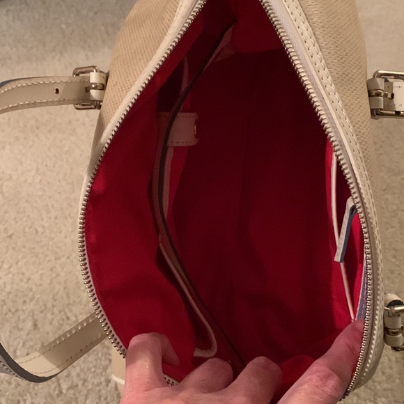 Dooney & Bourke Cream/Tan Panama Barrel Bag With Adjustable Crossbody Strap NWOT - Picture 14 of 17